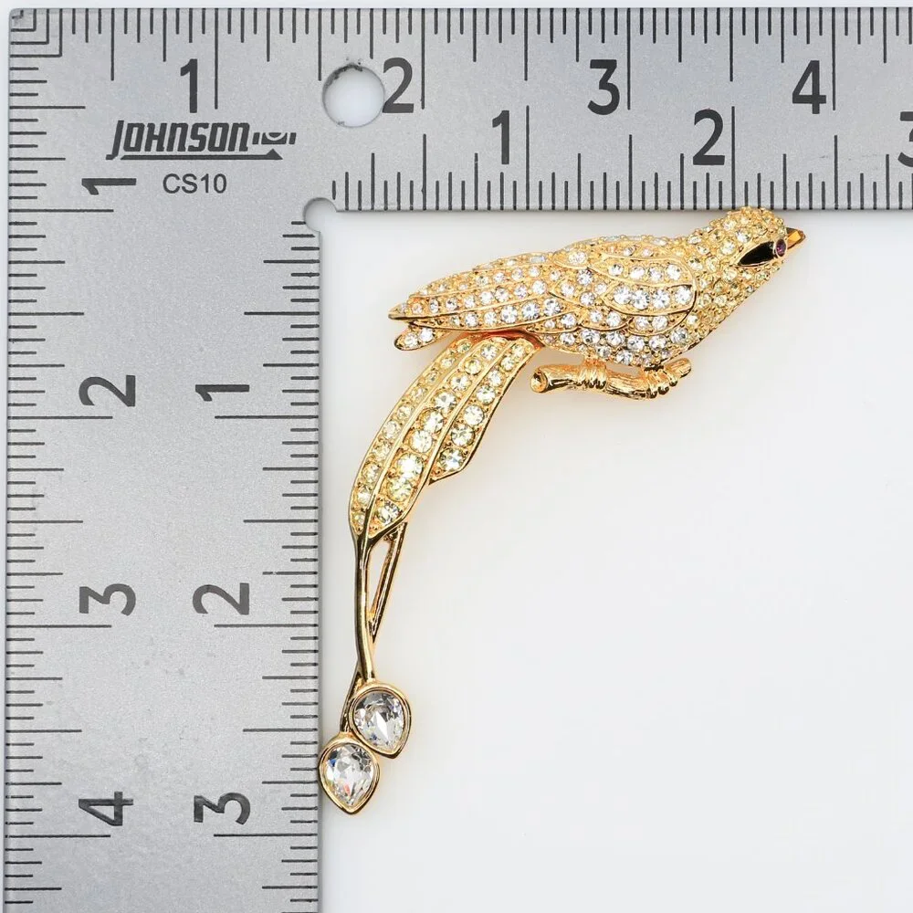 Nolan‎ Miller Glamour Collection Gold Plated Avalon Rhinestone Pavè Bird Brooch